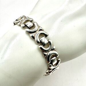 Silver tone link bracelet